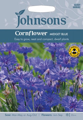 Cornflower Seeds 'Midget Blue' by Johnsons