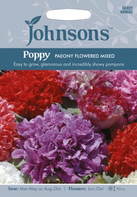 Poppy Seeds 'Paeony Flowered Mixed' by Johnsons