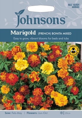 Marigold 'French Bonita Mixed' Seeds by Johnsons