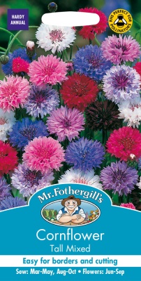 Cornflower Seeds 'Tall Mixed' by Mr Fothergill's