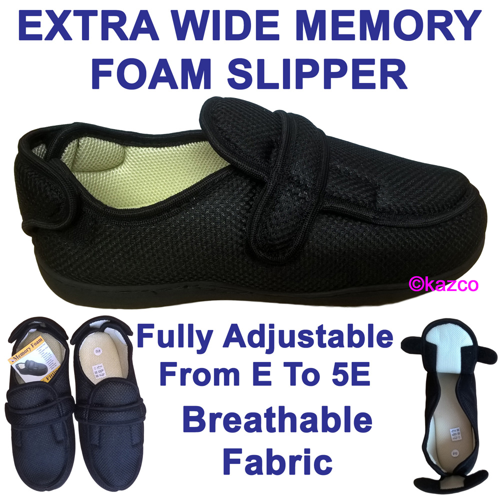 mens extra wide velcro slippers