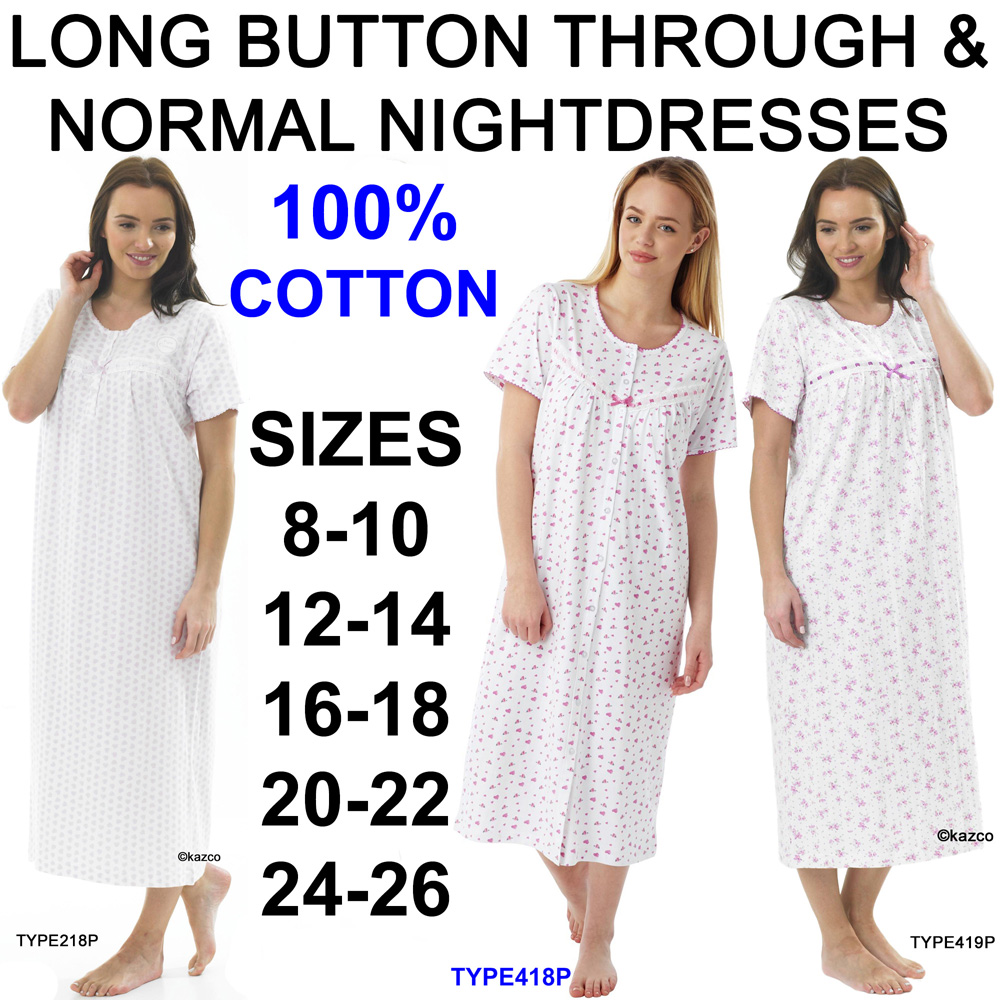 ladies button through nightdress