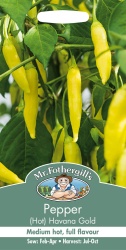 Chilli Pepper Seeds Mr Fothergill's Havana Gold Hot